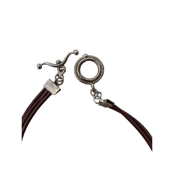 Art Glass Pendant Statement Necklace Mulitcolor 14" Toggle Clasp 2.2"h - Picture 8 of 16